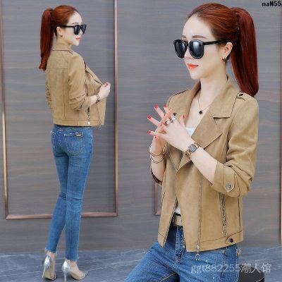 Womens Spring Autumn Tops Western Style Jackets Short Double-Layer Inner All-Match Lining Suede] Fleece Trendy