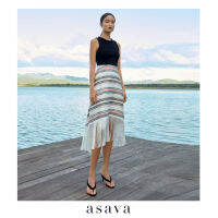 [asava aw21] Multi-stripes Fringed Skirt กระโปรง อาซาว่า ทรงเอ แต่งพู่