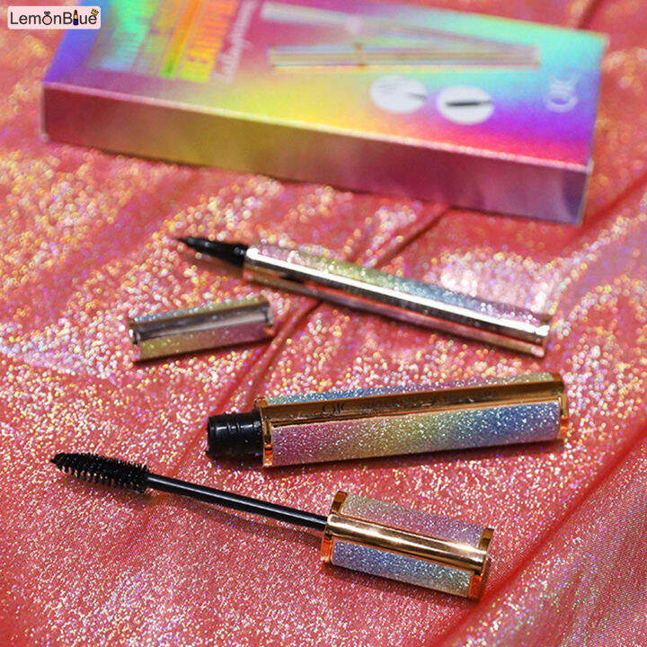 LemonBlue 2 In1 Mascara Eyeliner Set No Makeup No Lumps No Skipping for