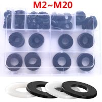 Plain Washers Black White Nylon Washers Set Flat Washer M2 M2.5 M3 M4 M5 M6 M8 M10 M12 M20 Insulation Gasket Ring For Screw