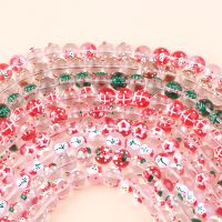 CHONGAI Glass Beads Round Handmade Christmas Painting Loose Spacer Beads Pattern For Jewelry Making DIY Bracelet Necklace 12mm DIY accessories and oth