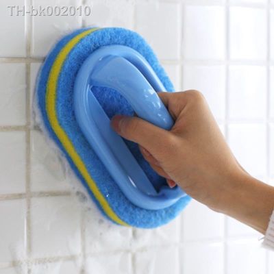 ☇ Kitchen Bathroom Toilet Cleaning magic sponge Glass Wall Cleaning Bath Brush Handle Sponge Ceramic Window Slot Clean Brush