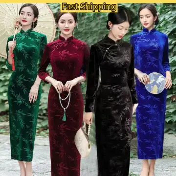 Chinese Style Cheongsam Disc Button X-shaped Dress Summer Fashion