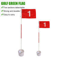 1ชุด Golf Flagsticks Flags Hole Pole Cup Set แบบพกพา5ส่วน Practice Golf Pin Pole Flags สำหรับ Yard Garden Training สำหรับนักกอล์ฟ