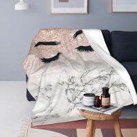 【CW】✢¤◆  Gold Lashes Knitted Blanket Lash Fuzzy Throw Bedroom Sofa Decoration Bedsprea