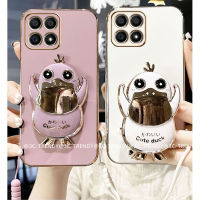 Phone Case เคส Honor X6a X7a X8a X9a Honor X5 Plus X6 X7 X8 X9 4G 5G เกียรติยศเคสเคลือบอิเล็คโทรเพลทเป็ดน่ารักพร้อม2023เคสนิ่มมีสายคล้องสั้น