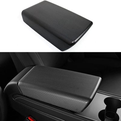 Center Armrest Box Cover Trim for Tesla Model 3 2017-2022 Model Y 2021-2022 Interior Accessories ABS Carbon Fiber