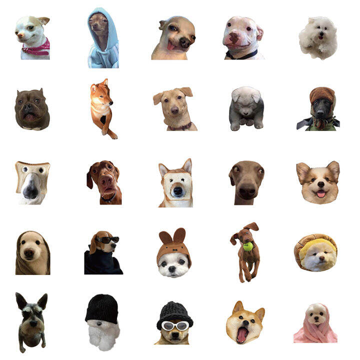 2023-50pcs-meme-dog-puppy-funny-cute-stickers-vintage-for-diy-kids-notebook-luggage-motorcycle-laptop-refrigerator-decal-toy-decor