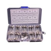 100Pcs Set 6x30mm Glass Fuse Assortment Wire Connector Terminal 0.5/1/2/3/5/10/15/20/30A  Quick Blow kit Fast Blow Fuses Fuses Accessories