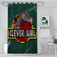 Clever Girl Bathroom Shower Curtains Dinosaur Waterproof Partition Creative Home Decor Bathroom Accessories