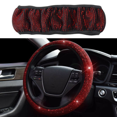 Bling Up Your Ride With Red Diamond Crystal Steering Wheel Cover Soft Touch Anti Slip And Universal Fit 15 37 38Cm