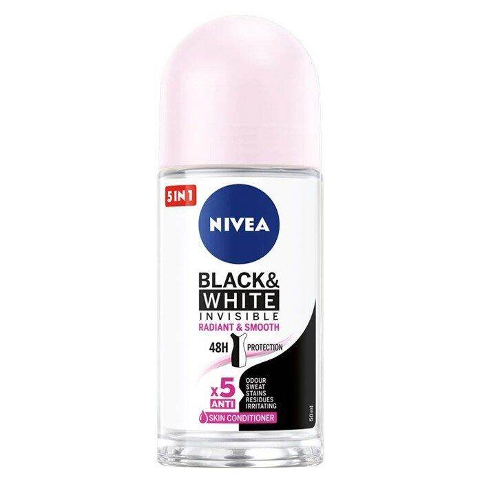 fernnybaby-นีเวียร์-nivea-50ml-black-amp-white-radiant-roll-on-นีเวีย-โรลออน-ลูกกลิ้ง-นีเวียร์-สูตร-แบล็ค-แอนด์-ไวท์-เรเดียนท์-50-มล