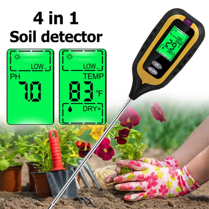 4 In 1 Soil Moisture PH Meter Professional Digital Gardening Plant ...