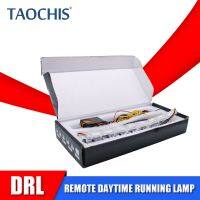 Taochis 2ชิ้น WRG Drl ไฟหน้ารถยนต์เวลากลางวันวิ่งอัตโนมัติเลี้ยวแถบไฟ Led ไหลอัตโนมัติอุปกรณ์เสริมแต่งรถ