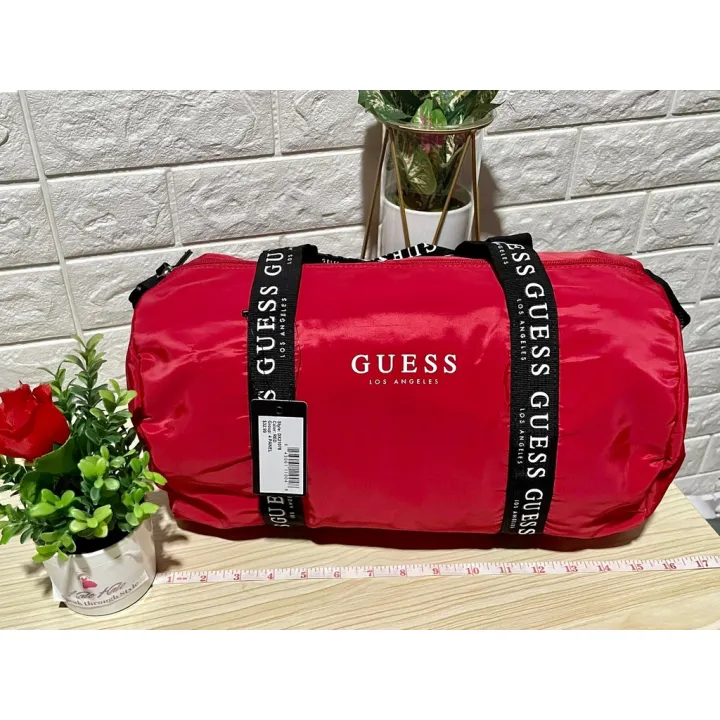GUESS Logo Duffle Bag Red Lazada PH