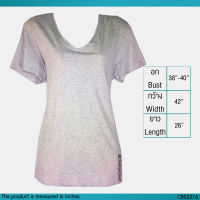 USED H&amp;M Men - Gray V Neck T-Shirt | เสื้อยืดสีเทา เสื้อยืดสีพื้น แขนสั้น คอวี ผู้ชาย ทรงใหญ่ สีพื้น สาวอวบ แท้ มือสอง