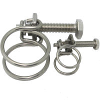 Heavy Duty Double Wire Hose Clamps ปรับท่อคลิปหนีบสำหรับงานไม้ Hoop ท่อประปา Fastener ฮาร์ดแวร์ 16-100 มม.-lihaichao