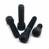 10pcs UNC 1/4-20 US Standard Coarse Thread Black Grade 12.9 Alloy Steel Hex Hexagon Socket Allen Head Cap Bolt Screw Screw Nut Drivers