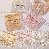 【hot sale】 ❆☞卍 B50 1 box of ultra-thin shell nail accessories / Crystal Diamond Galaxy Symphony Nail Art Sequins / Glitter Nail Jewelry Mixed Set