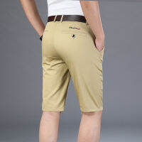 6 Colors Khaki Gray Mens Shorts Casual Classic Fit Comfy Golf Short 2021 Summer New Mens Smart Casual Knee Length Shorts