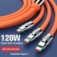 Kabel pengisi daya ponsel 100/120W 3 In 1 120cm mikro USB/tipe-c beberapa USB untuk Xiaomi Huawei Samsung