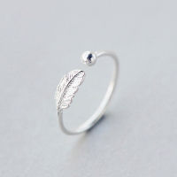 Simple Fashion Silver Color Cute Elegant Feather Adjustable Open Ring Female Jewelry Ring For Women Party Accessories