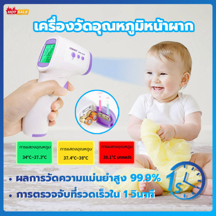 เครื่องวัดอุณหภูมิหน้าผาก-แบบอินฟราเรด-เครื่องวัดอุณหภูมิ-มาพร้อมหน้าจอแสดงผล-led-เครื่องวัดไข้-ที่วัดไข้เด็ก