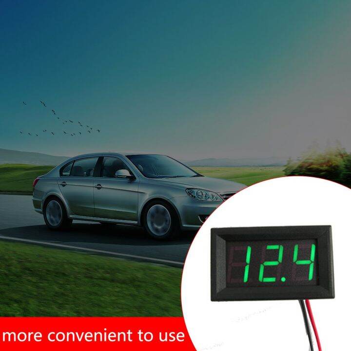 LED Digital Voltmeter, 3 colors Display Panel Twowire Voltmeter, Car