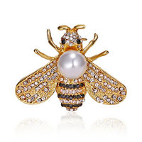 Fashionable Bumble Bee Crystal Brooch Pin Costume Badge Party Jewelry Gift Pearl bee