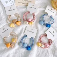 ✸ 3pcs Candy Color Matte Star Heart Elastic Hair Bands Simple Fashion Rubber Hair Ties Girls Hair Gum Stretch Rope Ponytail Holder