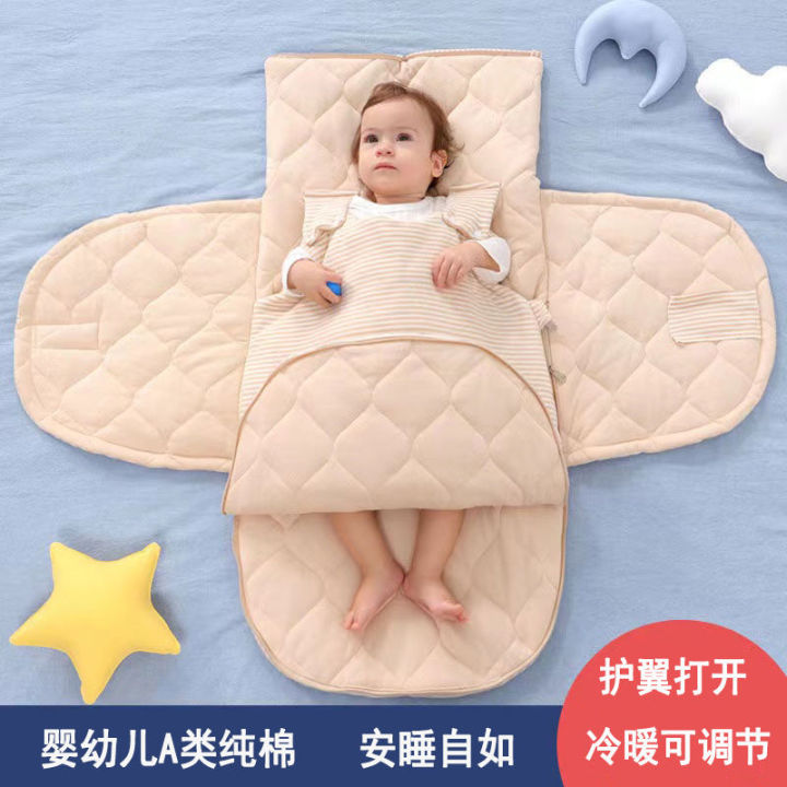 bm-ผ้าห่มห่อตัวสำหรับทารกอายุ0-2ปีถุงนอนสำหรับเด็กหนาสำหรับทารกอายุ0ถึง2ปีป้องกันการเกิดทารกแรกเกิดเทพเจ้าป้องกันการตกใจ