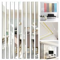 DIY Ceiling Edge Mirror Strip 3M Self-adhesive Acrylic Art Wall Tile Stickers Decor 3D Wall Stickers Decoration TV Background Wall Stickers  Decals