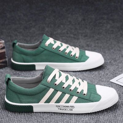 🏅 Canvas mens autumn breathable Korean style low-top sports and leisure sneakers flat student trend all-match cloth shoes trendy shoes