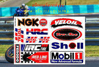 สติ๊กเกอร์แต่งรถ Sticker Logo NGK HRC Shell สีทอง 005 ติดรถมอเตอร์ไซค์ บิ๊กไบค์ ติดกระจก แต่งรถรถยนต์ รถกระบะ ติดข้างรถ ติดหมวกกันน็อค จำนวน 1 แผ่น