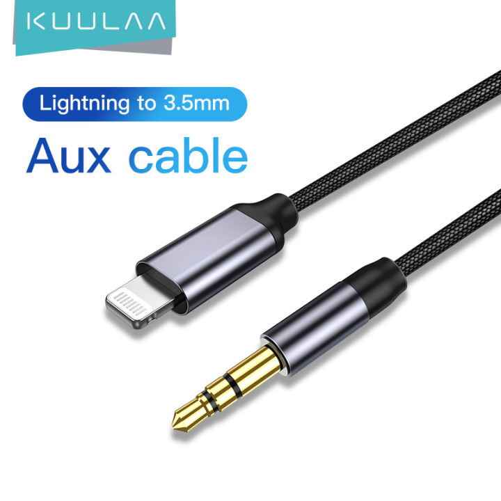 For iPhone 13】KUULAA Converter For Lightning To  Headphone Jack Audio  Cable Car Headset Speaker Adapter Aux Music For iPhone 7 8 X XR Samsung  Xiaomi Redmi 4x Audio Jack 