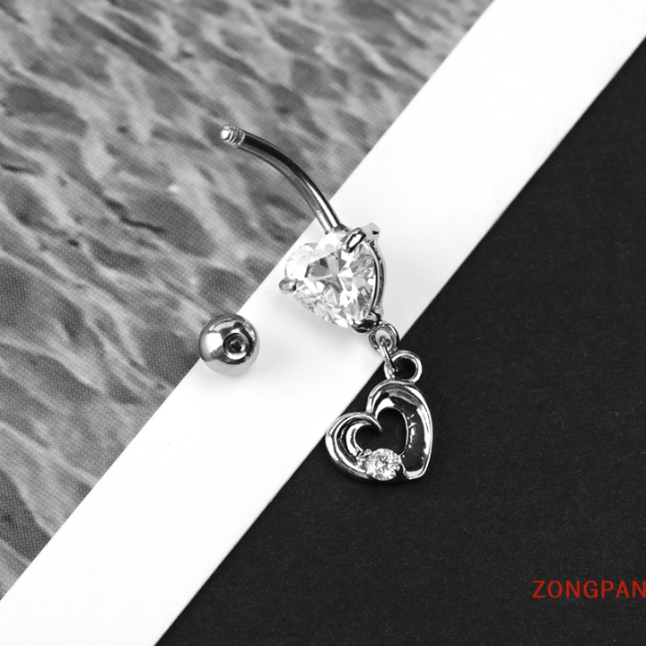 zongpan-ห่วงเจาะสะดือทำจากสเตนเลสสตีลสำหรับผู้หญิงเซ็กซี่ประดับสะดือเครื่องประดับร่างกาย