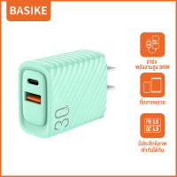 Basike 30W ที่ชาร์จความเร็วสูง  เครื่องชาร์จติดผนัง QC3.0 PD4.0โทรศัพท์ที่ชาร์จสำหรับไอโฟน13 12 Pro Max Vivo X60 Oppo Samaung Huawei