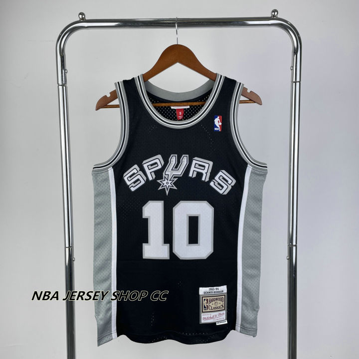 Mitchell & Ness Dennis Rodman Black San Antonio Spurs 1993-94 Hardwood Classics Swingman Jersey