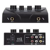 N3แบบพกพา Dual Mic Inputs Audio Sound Mixer สำหรับเครื่องขยายเสียง &amp; ไมโครโฟนคาราโอเกะ Mixer Professional ระบบเสียงเครื่อง EU Plug