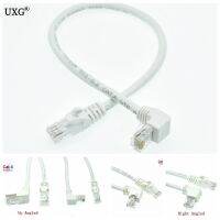 ♛✗ Cat6 Down Angled 1000 mbps network cable 90 degrees Network shielded TV router network cable White 0.3M-1M