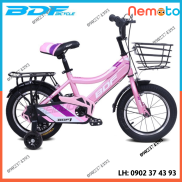 Xe đạp bé gái BDF hồng dễ thương - khung sườn cứng cáp - 16inch cho bé 4