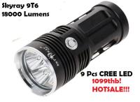 Skyray CREE High powered 9LED 18000 Lumen Outdoor Portable High powered flashlight ไฟฉาย แรงสูง ไฟฉาย เข้าป่า