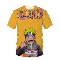 2023 New Bandia Naruto 3D Printed Mens and Womens T-shirts Japanese Anime Boys and Girls Large Shirts Short Sleeved Clothes