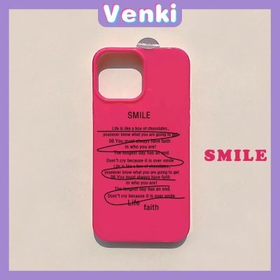 VENKI - เคสไอโฟน11 เคส iPhone Case Soft TPU Glossy Pink Candy Case Trendy Slogen ป้องกันกล้องกันกระแทกสำหรับ iPhone 14 13 12 11 Pro Max 7 8 Plus X XR