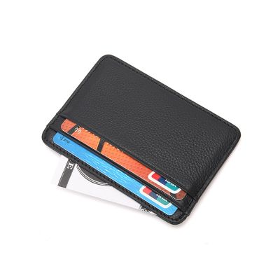 hot！【DT】☸▦  New Sheepskin Leather Credit ID Card Holder Small Purse Man Mens Wallet Cardholder