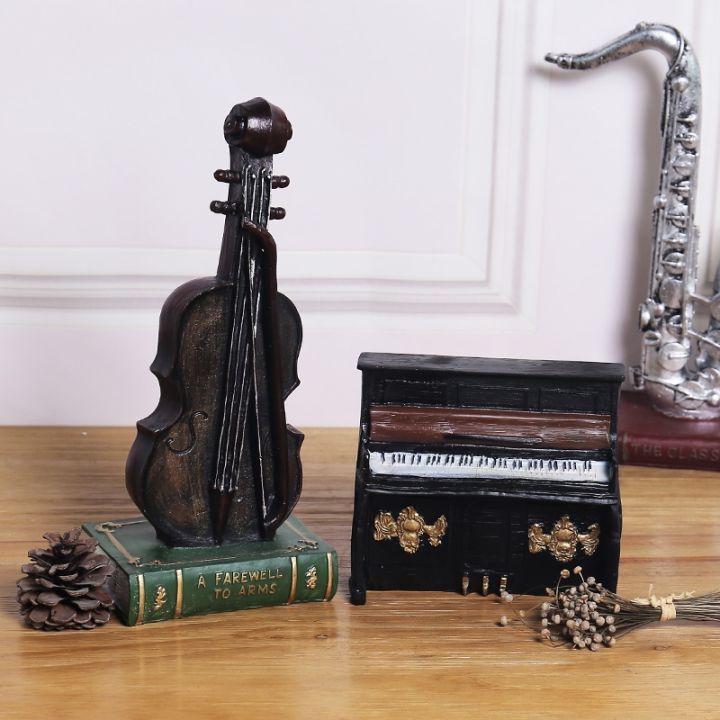 retro-violin-rudder-globe-phone-saxophon-phonograph-resin-statue-ornaments-musical-clock-model-home-office-shop-crafts-decors