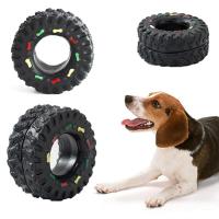 Dog Toy Squeaky Play Toy Tire Shape Bite Resistant Vinyl Sound For Training