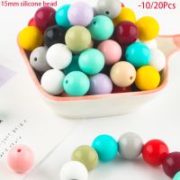 【YF】❁  10/20Pcs 15MM Silicone Beads Round Jewelry Making Necklace Pacifier Chain Accessories