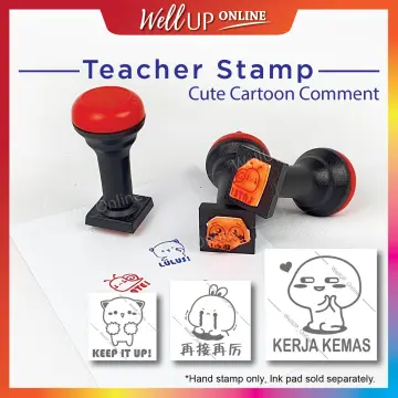 Stamp Joy - 6 Self-Ink Flash Stamp Set Teacher Stamps, Office Stationery Stamps, Pre-Inked (Motivation Set)