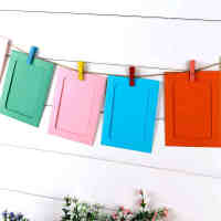 10pcs/lot 5 Inch Paper Photo Album+Colorful Wood Clip+Hemp Ropes DIY Photo Memory Wall Home Decoration  Photo Albums